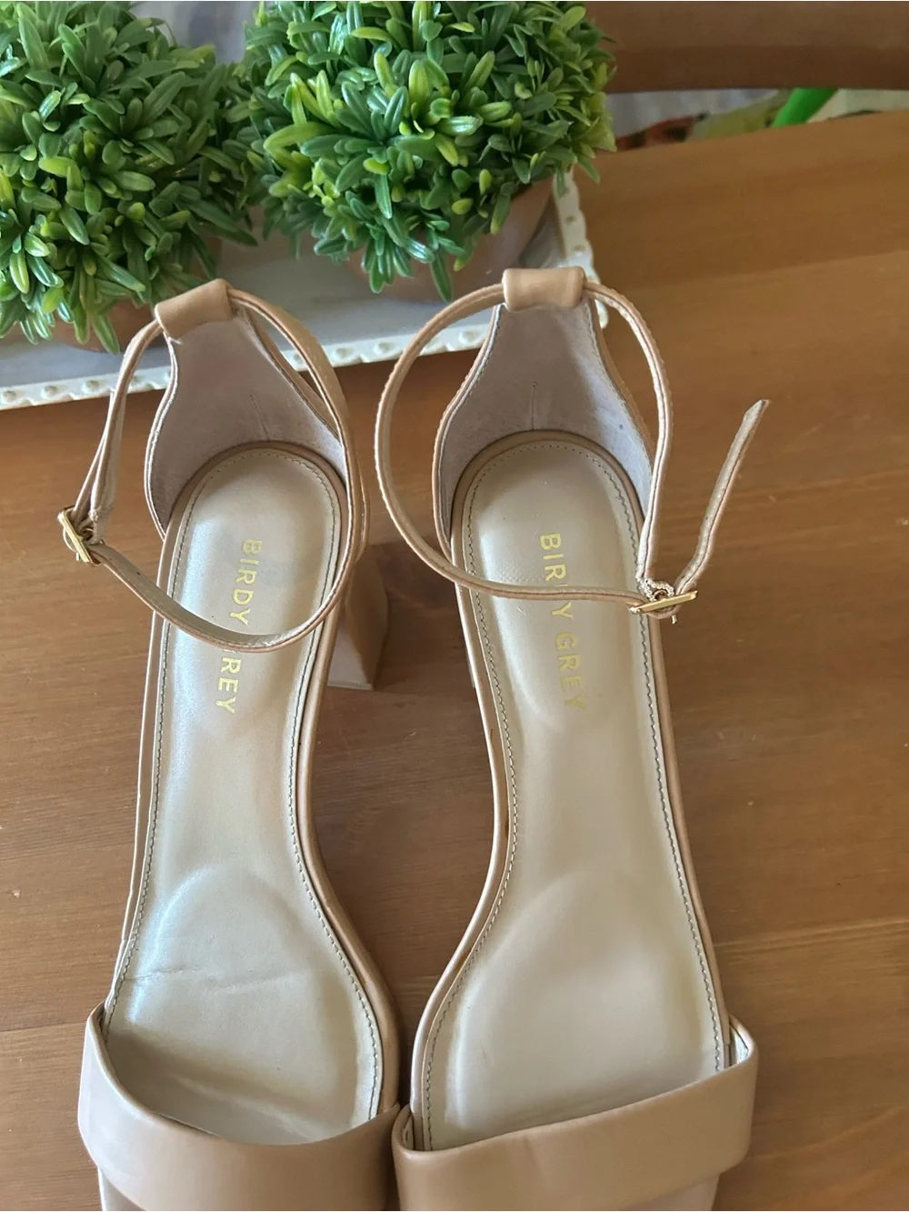 Birdy Grey Size 9 Women's Nude Block Heels